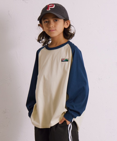 PAIRMANON STREET（ペアマノンストリート）の「【綿100%】ラグラン 刺繍 長袖 Tシャツ【PAIRMANON STREET】（Tシャツ/カットソー・キッズ・ベージュ/ミント/ネイビー/ブラック系その他/ブラック系その他3/ブラック系その他2・150/160/100/140/90/110/120/130）」の6枚目の写真