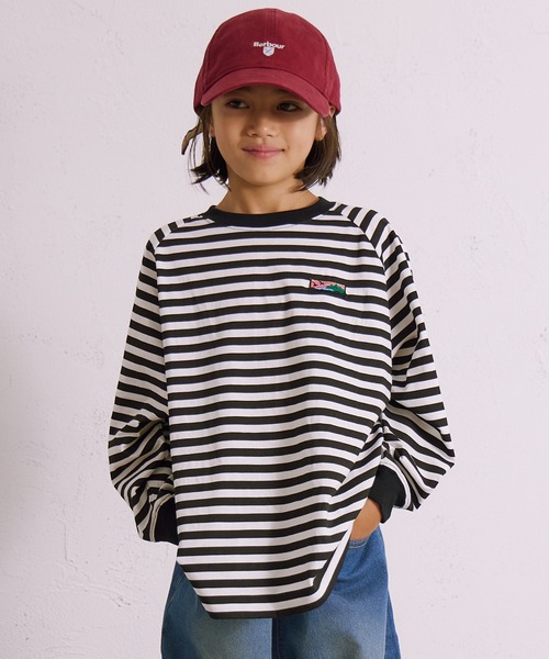 PAIRMANON STREET（ペアマノンストリート）の「【綿100%】ラグラン 刺繍 長袖 Tシャツ【PAIRMANON STREET】（Tシャツ/カットソー・キッズ・ベージュ/ミント/ネイビー/ブラック系その他/ブラック系その他3/ブラック系その他2・150/160/100/140/90/110/120/130）」の5枚目の写真