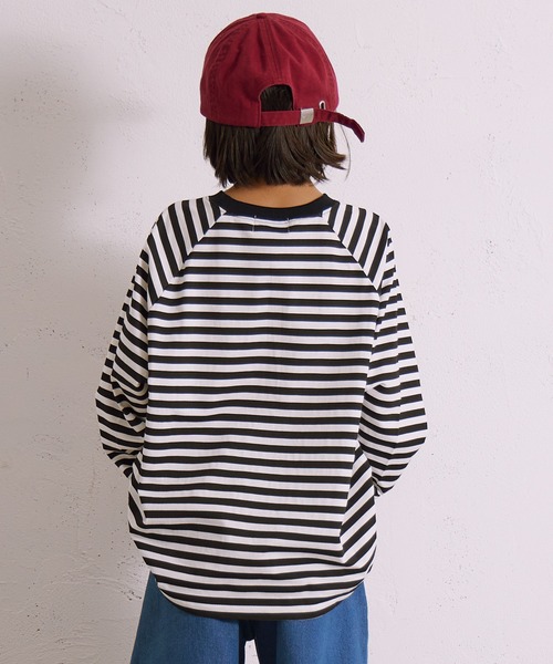 PAIRMANON STREET（ペアマノンストリート）の「【綿100%】ラグラン 刺繍 長袖 Tシャツ【PAIRMANON STREET】（Tシャツ/カットソー・キッズ・ベージュ/ミント/ネイビー/ブラック系その他/ブラック系その他3/ブラック系その他2・150/160/100/140/90/110/120/130）」の7枚目の写真