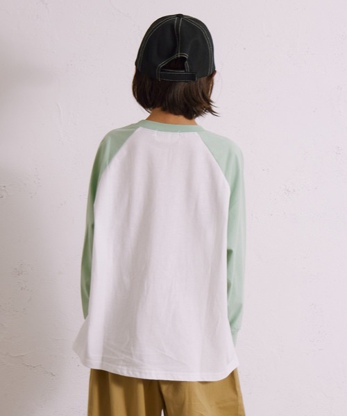 PAIRMANON STREET（ペアマノンストリート）の「【綿100%】ラグラン 刺繍 長袖 Tシャツ【PAIRMANON STREET】（Tシャツ/カットソー・キッズ・ベージュ/ミント/ネイビー/ブラック系その他/ブラック系その他3/ブラック系その他2・150/160/100/140/90/110/120/130）」の16枚目の写真