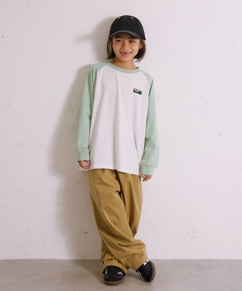 PAIRMANON STREET（ペアマノンストリート）の「【綿100%】ラグラン 刺繍 長袖 Tシャツ【PAIRMANON STREET】（Tシャツ/カットソー・キッズ・ベージュ/ミント/ネイビー/ブラック系その他/ブラック系その他3/ブラック系その他2・150/160/100/140/90/110/120/130）」の17枚目の写真