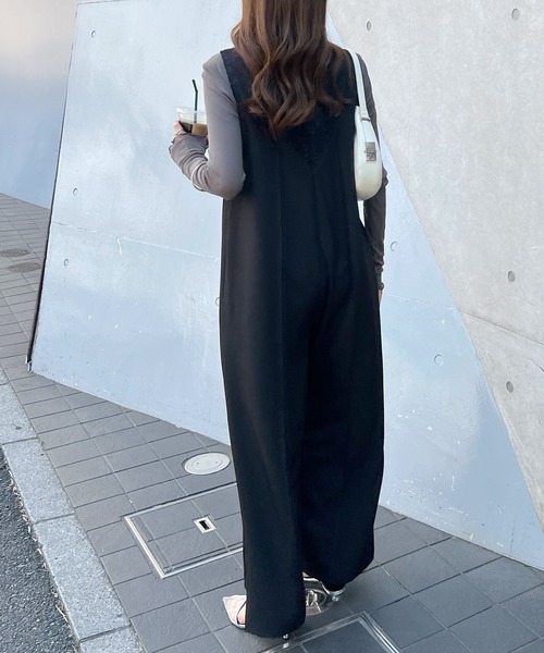 Futier land（フューティアランド）の「【オケージョン対応】レースドッキングオールインワン（つなぎ/オールインワン・レディース・ベージュ/ブラック/グレー・MEDIUM/LARGE）」の9枚目の写真