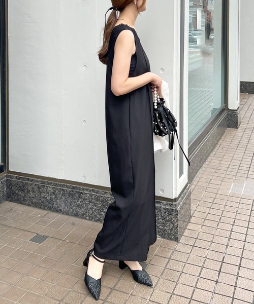 Futier land（フューティアランド）の「【オケージョン対応】レースドッキングオールインワン（つなぎ/オールインワン・レディース・ベージュ/ブラック/グレー・MEDIUM/LARGE）」の12枚目の写真