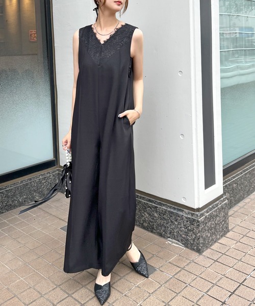 Futier land（フューティアランド）の「【オケージョン対応】レースドッキングオールインワン（つなぎ/オールインワン・レディース・ベージュ/ブラック/グレー・MEDIUM/LARGE）」の14枚目の写真