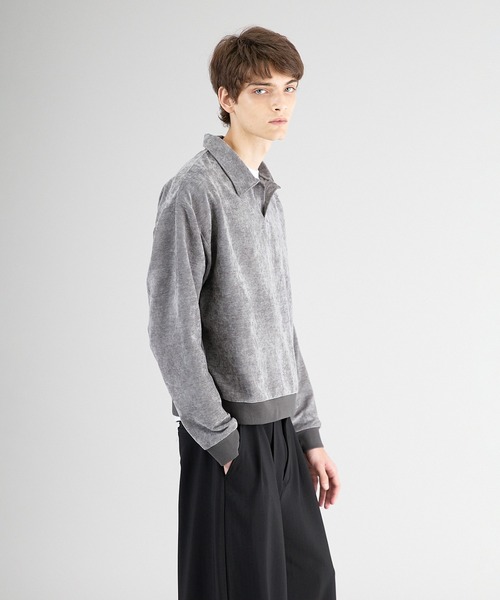 Regen Glanz（レーゲングランツ）の「skipper velor long sleeve T-shirt/スキッパーベロアロングスリーブTシャツ（Tシャツ/カットソー・メンズ・ブラック/ダークブラウン/グレー・SMALL/MEDIUM/LARGE）」の5枚目の写真