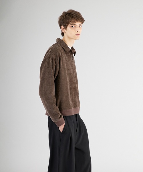 skipper velor long sleeve T-shirt/スキッパーベロアロング