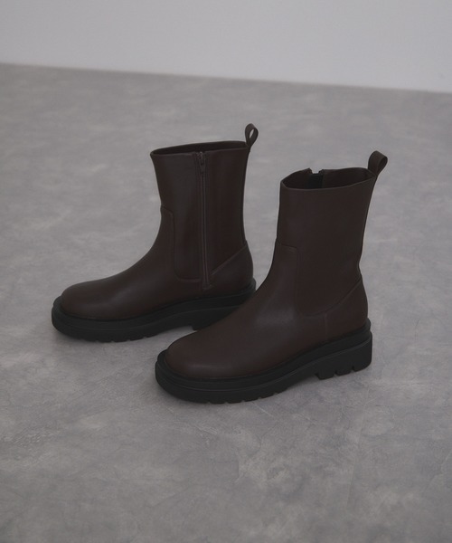 アダムエロペ サイドゴア ブーツ トラックソール 本革 ブラック ✨未使用✨ アダムエロペ サイドゴア ブーツ トラックソール 本革 ブラック