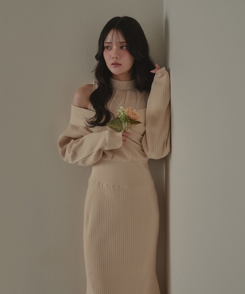 knit grazia long dress / ニットグラツィアロングドレス（ワンピース