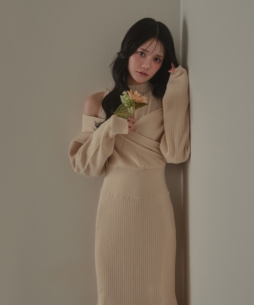 knit grazia long dress / ニットグラツィアロングドレス（ワンピース