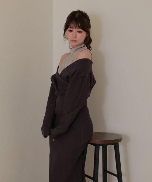 knit grazia long dress / ニットグラツィアロングドレス（ワンピース