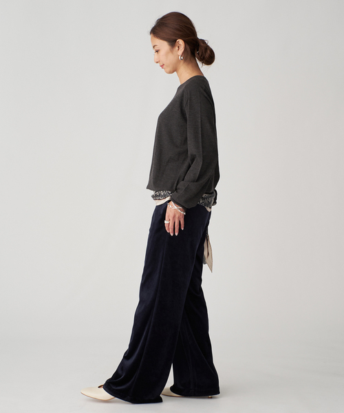 VERMEIL par iena(ヴェルメイユパーイエナ)の「GLOW wool crew knit(ニット/セーター・レディース・ボルドー/チャコールグレー/キャメル・FREE)」の5枚目の写真