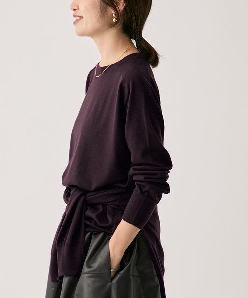 VERMEIL par iena(ヴェルメイユパーイエナ)の「GLOW wool crew knit(ニット/セーター・レディース・ボルドー/チャコールグレー/キャメル・FREE)」の19枚目の写真