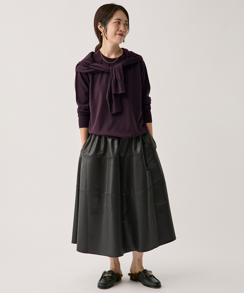 VERMEIL par iena(ヴェルメイユパーイエナ)の「GLOW wool crew knit(ニット/セーター・レディース・ボルドー/チャコールグレー/キャメル・FREE)」の21枚目の写真