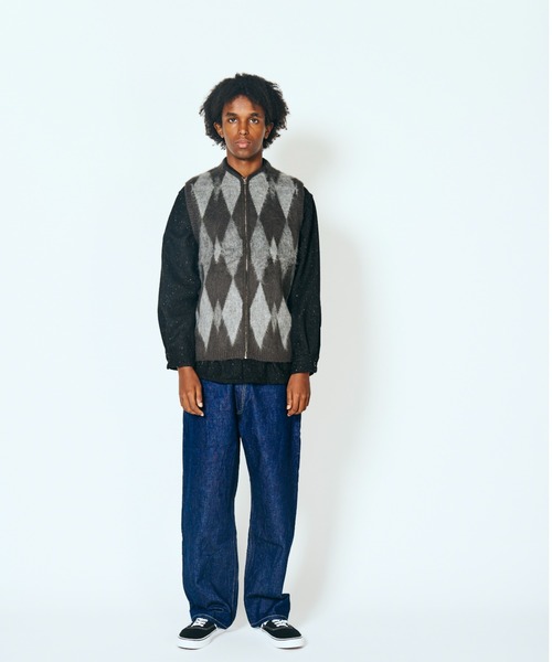 TOWNCRAFT(タウンクラフト)の「TOWNCRAFT タウンクラフト / VINTAGE PATTERN SHAGGY ZIP VEST(ベスト・メンズ・オリーブ/カーキ/グレー系1/グレー/その他1/その他2・SMALL/MEDIUM/LARGE)」の2枚目の写真