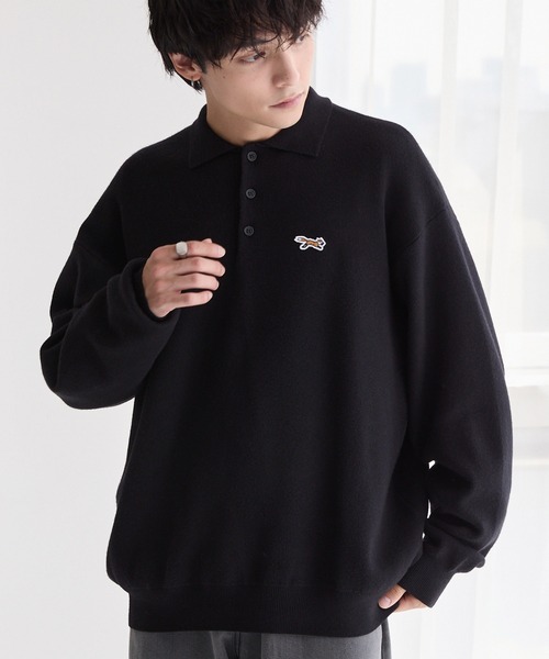 【美品】FAIR LIAR ニット ポロシャツ 美品】FAIR LIAR ニット ポロシャツ ウォッシャブル】ミジン