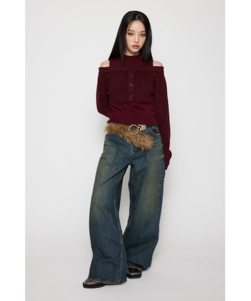 LAGUA GEM（ラグアジェム）の「CLASSIC WASH TUCK デニム（デニムパンツ・レディース・ライトブルー/ブルー・26inch/25inch/24inch/23inch/22inch）」の5枚目の写真