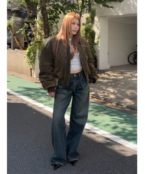 LAGUA GEM（ラグアジェム）の「CLASSIC WASH TUCK デニム（デニムパンツ・レディース・ライトブルー/ブルー・26inch/25inch/24inch/23inch/22inch）」の13枚目の写真