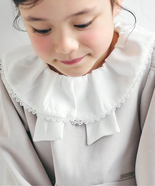 apres les cours(アプレレクール)の「【WEB限定/ジュニア対応】リボン襟フレアワンピース_アプレレクールマシェリ(ワンピース・キッズ・ブラック/ベージュ・120/110/100/90/140/130/80)」の16枚目の写真