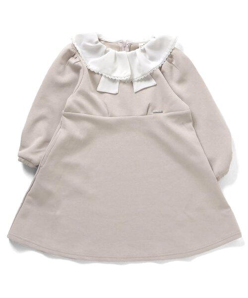 apres les cours(アプレレクール)の「【WEB限定/ジュニア対応】リボン襟フレアワンピース_アプレレクールマシェリ(ワンピース・キッズ・ブラック/ベージュ・120/110/100/90/140/130/80)」の10枚目の写真