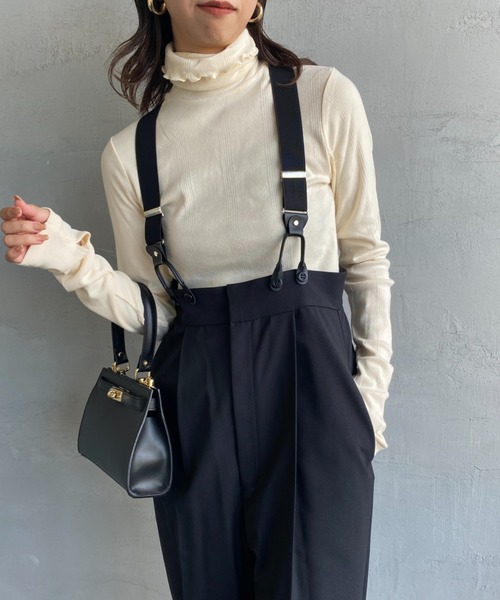 JEANS FACTORY Clothes（ジーンズファクトリークローズ）の「[Jeans Factory Clothes/ジーンズファクトリークローズ] ハイウエストサスペンダーパンツ（サロペット/オーバーオール・レディース・グレー/ブラウン/ブラック・F）」の17枚目の写真