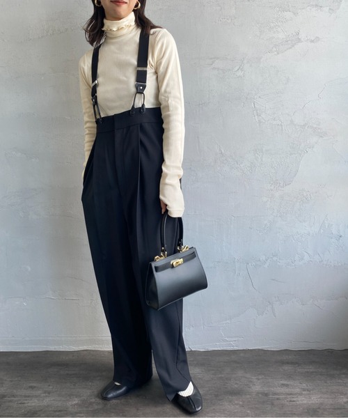JEANS FACTORY Clothes（ジーンズファクトリークローズ）の「[Jeans Factory Clothes/ジーンズファクトリークローズ] ハイウエストサスペンダーパンツ（サロペット/オーバーオール・レディース・グレー/ブラウン/ブラック・F）」の8枚目の写真