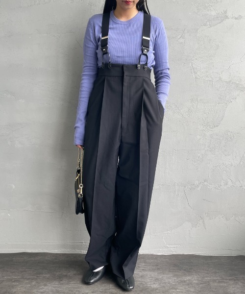 JEANS FACTORY Clothes（ジーンズファクトリークローズ）の「[Jeans Factory Clothes/ジーンズファクトリークローズ] ハイウエストサスペンダーパンツ（サロペット/オーバーオール・レディース・グレー/ブラウン/ブラック・F）」の9枚目の写真