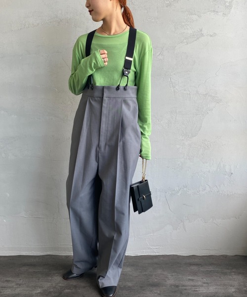 JEANS FACTORY Clothes（ジーンズファクトリークローズ）の「[Jeans Factory Clothes/ジーンズファクトリークローズ] ハイウエストサスペンダーパンツ（サロペット/オーバーオール・レディース・グレー/ブラウン/ブラック・F）」の11枚目の写真