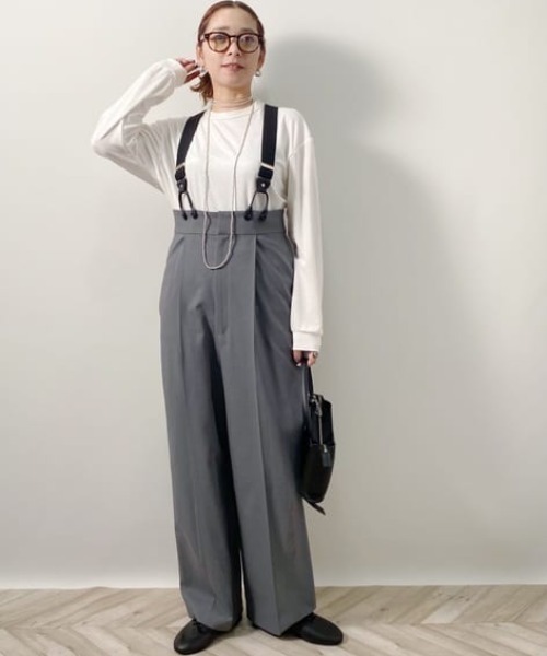 JEANS FACTORY Clothes（ジーンズファクトリークローズ）の「[Jeans Factory Clothes/ジーンズファクトリークローズ] ハイウエストサスペンダーパンツ（サロペット/オーバーオール・レディース・グレー/ブラウン/ブラック・F）」の15枚目の写真