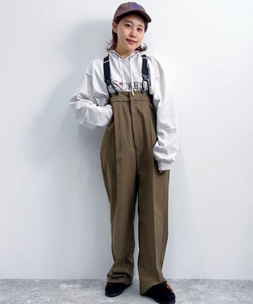 JEANS FACTORY Clothes（ジーンズファクトリークローズ）の「[Jeans Factory Clothes/ジーンズファクトリークローズ] ハイウエストサスペンダーパンツ（サロペット/オーバーオール・レディース・グレー/ブラウン/ブラック・F）」の16枚目の写真