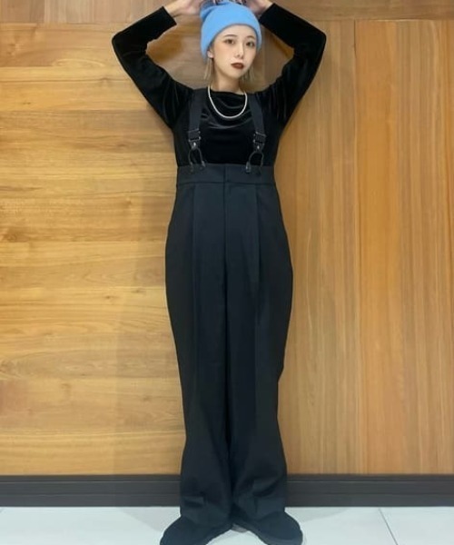 JEANS FACTORY Clothes（ジーンズファクトリークローズ）の「[Jeans Factory Clothes/ジーンズファクトリークローズ] ハイウエストサスペンダーパンツ（サロペット/オーバーオール・レディース・グレー/ブラウン/ブラック・F）」の14枚目の写真