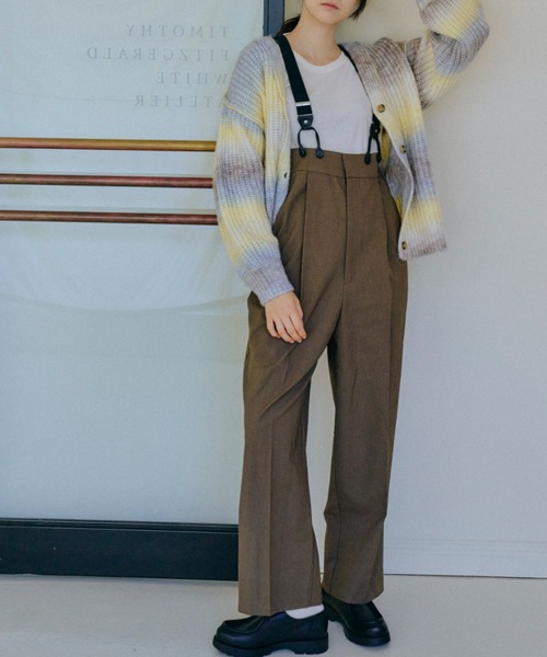 JEANS FACTORY Clothes（ジーンズファクトリークローズ）の「[Jeans Factory Clothes/ジーンズファクトリークローズ] ハイウエストサスペンダーパンツ（サロペット/オーバーオール・レディース・グレー/ブラウン/ブラック・F）」の4枚目の写真