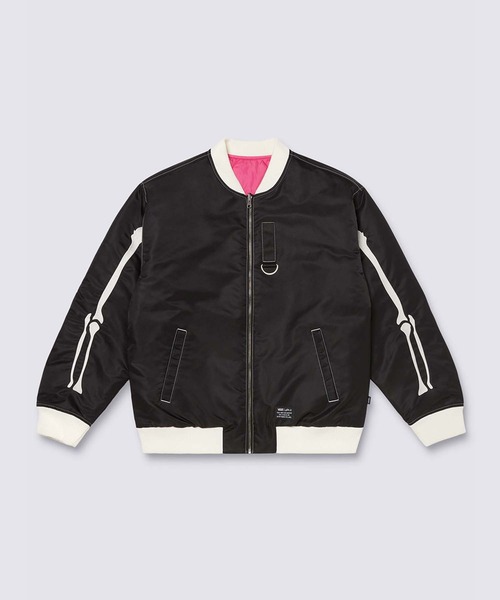 セール】SKELETON ボンバージャケット / 3D EMB PADDED BOMBER Black
