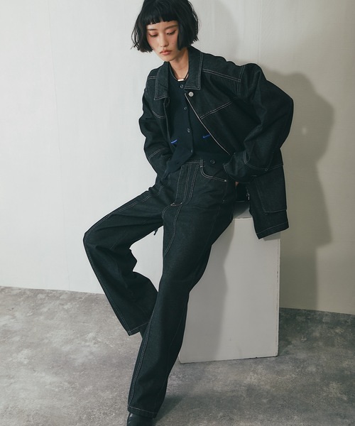 セットアップ可オーバーサイズデニムジャケット（デニムジャケット