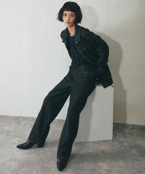 セットアップ可オーバーサイズデニムジャケット（デニムジャケット