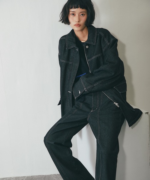 セットアップ可オーバーサイズデニムジャケット（デニムジャケット