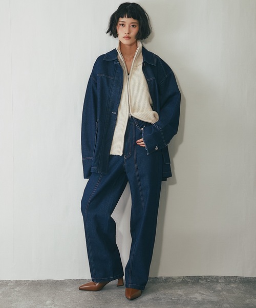 セットアップ可オーバーサイズデニムジャケット（デニムジャケット