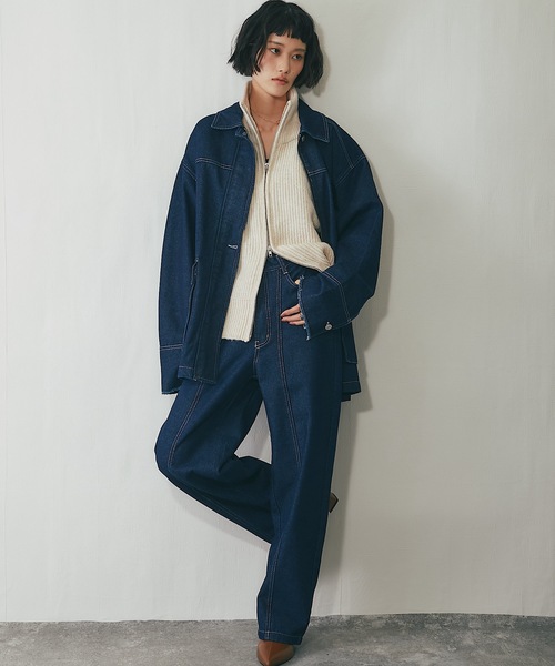 セットアップ可オーバーサイズデニムジャケット（デニムジャケット