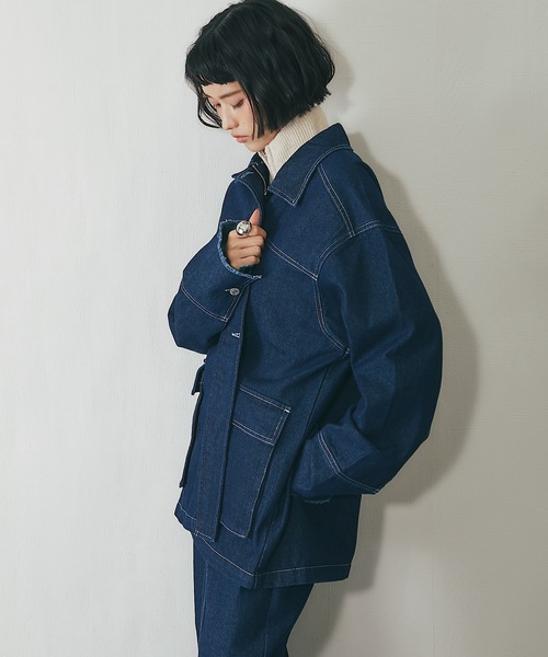 セットアップ可オーバーサイズデニムジャケット（デニムジャケット