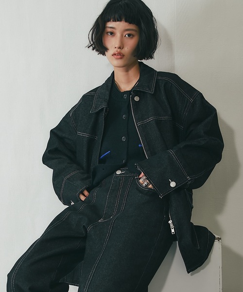 セットアップ可オーバーサイズデニムジャケット（デニムジャケット