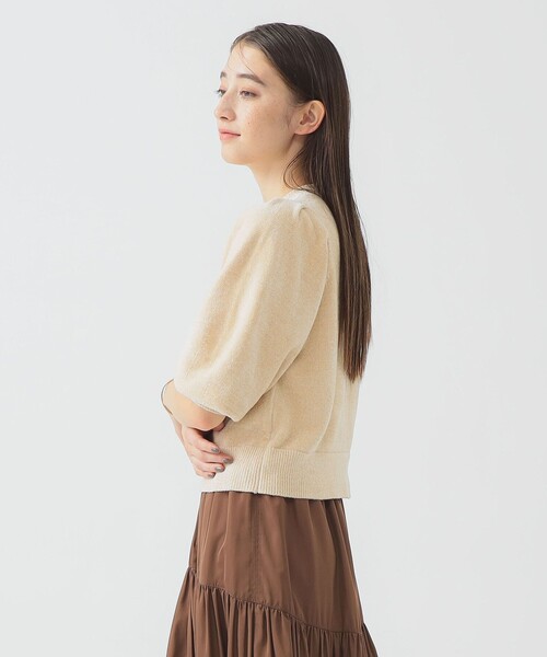 B:MING by BEAMS(ビーミングバイビームス)の「ハーフスリーブ ベロア ニット カーディガン(カーディガン/ボレロ・レディース・ホワイト系その他5/チャコールグレー・ONE SIZE)」の6枚目の写真