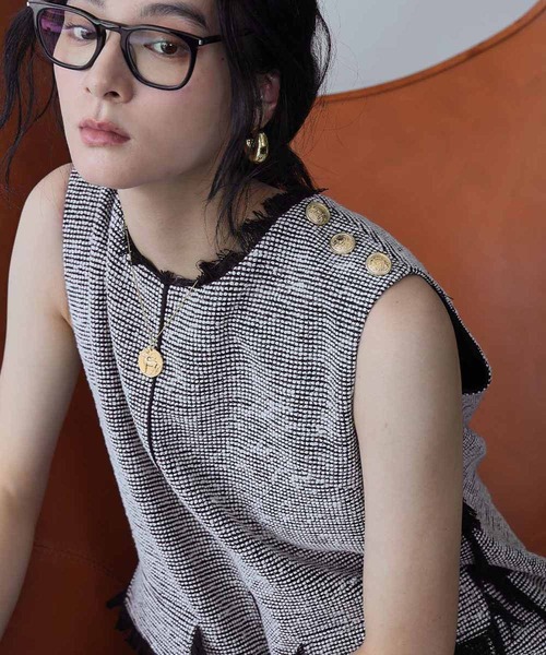 セール】【2025AW】ツイード フリンジ オールインワン（サロペット