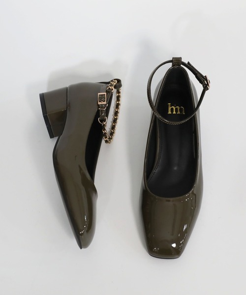 hiamu（ヒアム）の「チェーンストラップメリージェーンパンプス/2025 AW NEW COLLECTION（パンプス・レディース・ベージュ/ワインレッド/ブラック/オリーブ・22.5cm/23.0cm/23.5㎝/24.0cm/24.5cm/25.0cm）」の20枚目の写真