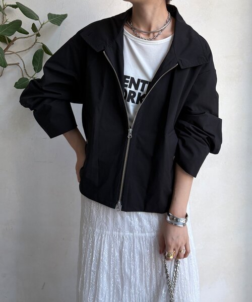 新品タグ付き　DOUDOU web限定　チュール重ねブルゾン　ブラック 新品タグ付き DOUDOU web限定 チュール重ねブルゾン ブラック WEB限定