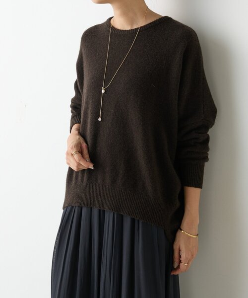 BEARDSLEY(ビアズリー)の「ヤク混ワイドニットプルオーバー(ニット/セーター・レディース・ダークブラウン/カーキ・FREE)」の14枚目の写真