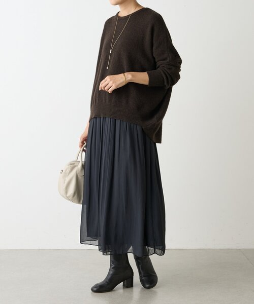 BEARDSLEY(ビアズリー)の「ヤク混ワイドニットプルオーバー(ニット/セーター・レディース・ダークブラウン/カーキ・FREE)」の19枚目の写真