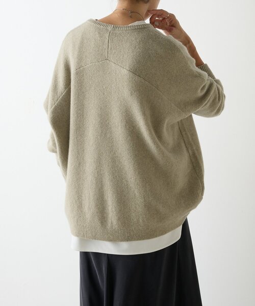 BEARDSLEY(ビアズリー)の「ヤク混ワイドニットプルオーバー(ニット/セーター・レディース・ダークブラウン/カーキ・FREE)」の22枚目の写真