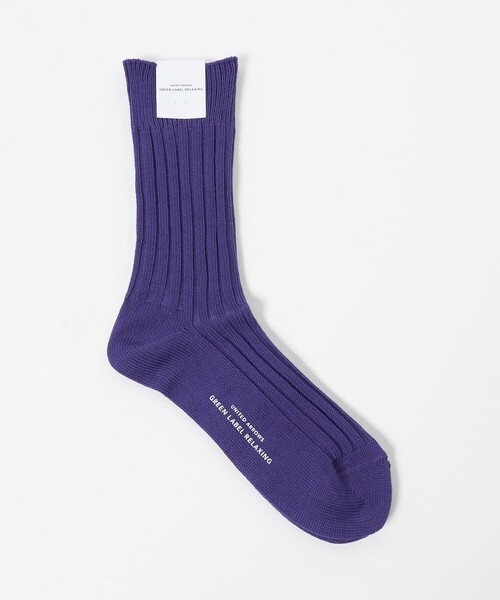 green label relaxing（グリーンレーベルリラクシング）の「96N 3*3 リブ ソリッド ソックス（ソックス/靴下・メンズ・ライトブルー/ダークブラウン/ダークグリーン/ダークグレー/パープル/ワイン・FREE）」の5枚目の写真