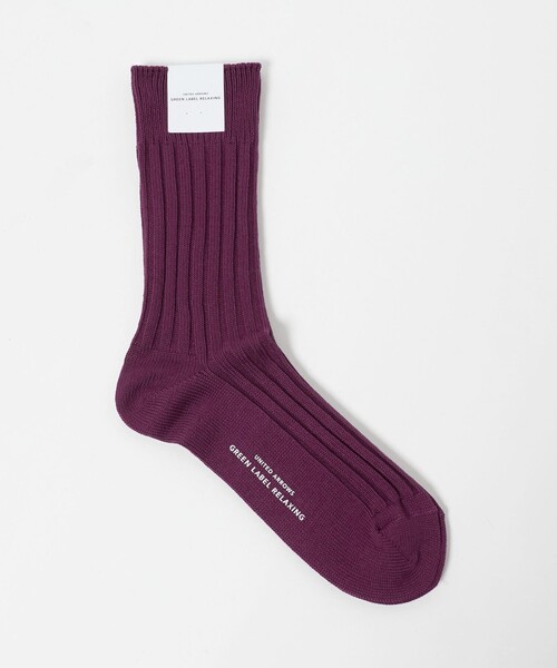 green label relaxing（グリーンレーベルリラクシング）の「96N 3*3 リブ ソリッド ソックス（ソックス/靴下・メンズ・ライトブルー/ダークブラウン/ダークグリーン/ダークグレー/パープル/ワイン・FREE）」の6枚目の写真
