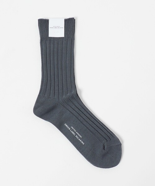 green label relaxing（グリーンレーベルリラクシング）の「96N 3*3 リブ ソリッド ソックス（ソックス/靴下・メンズ・ライトブルー/ダークブラウン/ダークグリーン/ダークグレー/パープル/ワイン・FREE）」の2枚目の写真