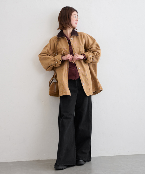 U by SPICK&SPAN（ユーバイスピックアンドスパン）の「《追加》サイドタックワイドデニム（デニムパンツ・レディース・ブルー/ブラック・34/36/38）」の13枚目の写真